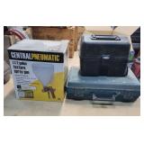 Central Pneumatic Texture Spray Gun, Roadpro Lunch Box, and Makita Drill Set