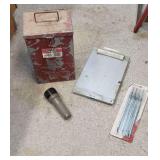 Advance 8 brush keeper box, Tent Stakes, Clipboard and Flashlight Grouping