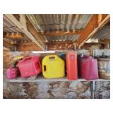 Gas can lot, metal and plastic, metal oil can ( empty)