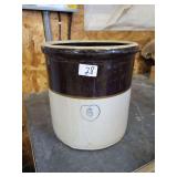 Two-Tone Stoneware Crock with Numbered Marking