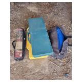 2 folding camp tables dome tent, mystery bag ( tent, shade?)