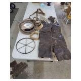 Rope Clock,  Chaps, Stirrups and Other Equestrian Items