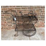 Wrought Iron Wine Cart