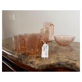 Vintage Arcoroc Rose Pink Glass Mug