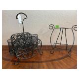 Wrought Iron Picnic Caddy & Cookbook Easel