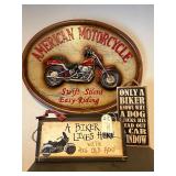 Lot of Motorcycle Wall Decor