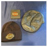 Harley Davidson Leather Flat Cap