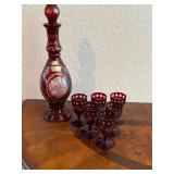 Antique Egermann Bohemian Ruby Glass