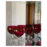 Vintage Ruby Red Wine Glass