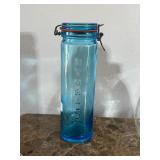 Vintage Blue Glass Storage Jar, Made in Italy