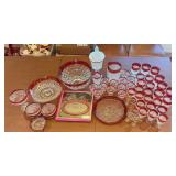 Vintage Glass Ruby Red Flash Dimond Point