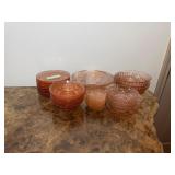 Vintage Indiana Glass Peach Windsor Patter Bowl