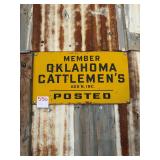 Oklahoma Cattleman's Metal Sign
