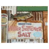 Morton Water Softener Salt Sign & Mounted Bass