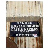 Texas Cattle Raisers Metal Sign