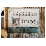 Berkshire Hogs Metal Sign