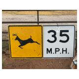 Speed Limit & Deer Sign