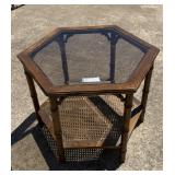 Hexagon Faux Bamboo Side Table