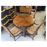 Vintage Wood Round Dining Table