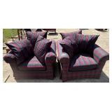 Vintage Arm Chairs & Matching Throw Pillows