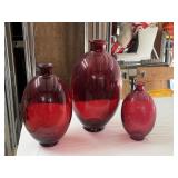 Ruby Red Glass Vases