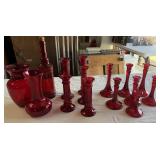 Ruby Red Vases, Candle Holders