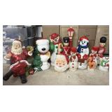 Vintage Lighted Christmas Blow Mold Decorations