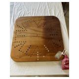Wood Marble Board Game, Checkers on Flip Side