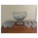 Lead Crystal Punch Bowl Set