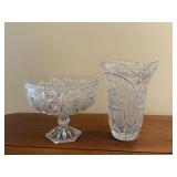 Lead Crystal Vase & Candy Dish