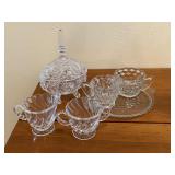 Lead Crystal Candy Dish, Glass Cream & Sugar Sets