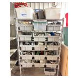 Storage Shelf on Casters & Contents