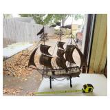 Copper Finished Tin Sailing Ship