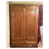 Antique Carved Oak Armoire