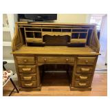 Vintage Roll Top Wood Desk