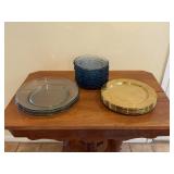 Chargers, Blue Glass Plates