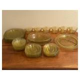 Vintage Yellow Madrid Pattern Depression Glass