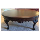 Leather Top Mahogany Coffee Table