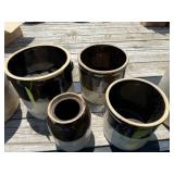 Set Of 4 Crocks (1 has a chip)