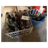 Vintage coke bottles and soda bottles