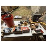 Bug Light, Vintage Camp Cooker, Ladder Jack, etc.