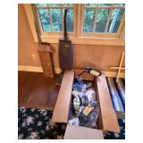 Hoover Vacuum, Irons, Desk Light, Cleaning Tools