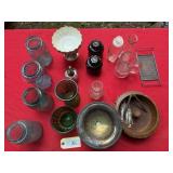 Vintage Ball Jars, Green Glass, Lamp, Jars, etc.