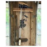 Minn Kota trolley motor, vintage fishing rods