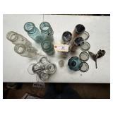 Glass Jars and Mugs, Whiskey Glasses, Glass, etc.