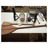Vintage Jug, Vintage Auto Mirrors, Paddles, etc.