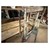 Lumber Pile, Sawhorses, wooden shelf