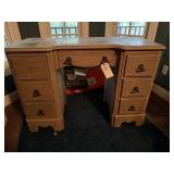 Entry Table, Antique Mirror, Desk