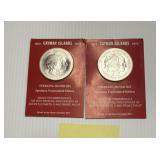 Two Cayman Islands Sterling Silver $25 Coins