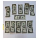 (10) 1976 $2 Bills, (1) 2003 $2 Bill